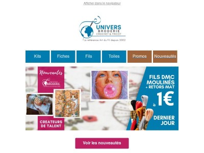 Nouveautés irrésistibles 🧵 Fils DMC à 1€ 