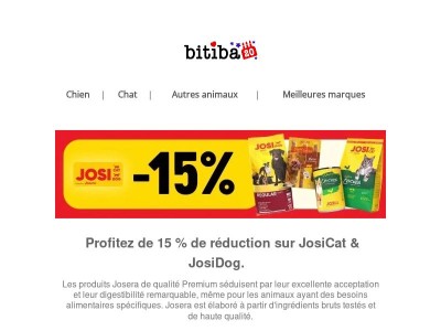 15 % sur JosiCat & JosiDog