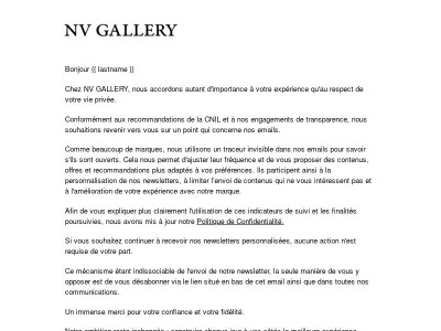 Informations concernant nos emails