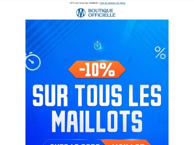 -10 % sur tous les maillots pour une durée limitée 🔵⚪