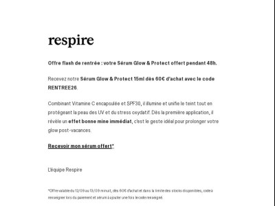 Offre flash : un Sérum offert