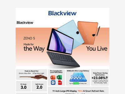 New Arrival 11-inch 2-in-1 Keyboard & Mouse Tablet w/ Free Stylus Pen From Blackview