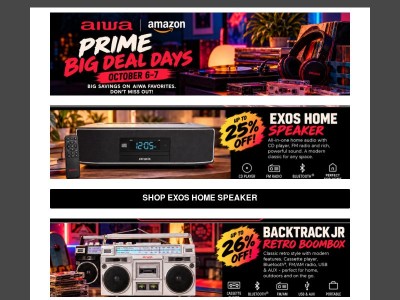 Iconic Sound. Big Savings. Aiwa Prime Deals Are Here!
