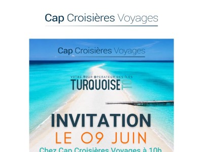 INVITATION : 09 juin, Îles paradisiaques chez Cap Croisières Voyages🏝️