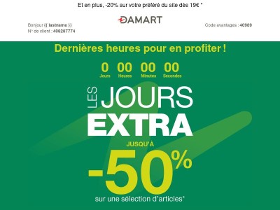 ⏰ Dernières heures des Jours extra !