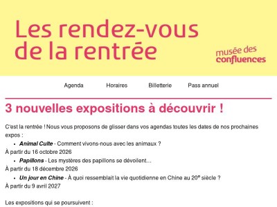 Les rendez-vous de la rentrée