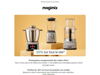 🌞 Prolongation des Soldes d'été chez Magimix