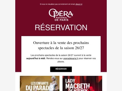 Réservez les prochains spectacles de la saison 26/27 dès midi !