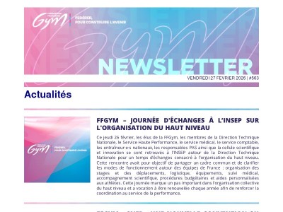 Fédération Française de Gymnastique - Newsletter 