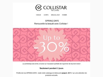 🌸 SPRING DAYS : jusqu’à -30 %