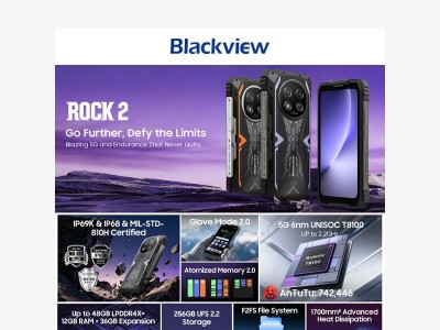 New Blackview ROCK 2 6.67-inch 120Hz Display 15000mAh 5G Rugged Phone Pre-order
