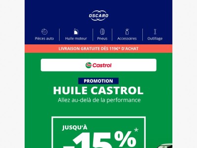 PROMO ! Jusqu'à -15 % sur les huiles Castrol  ! 🛢️ 
