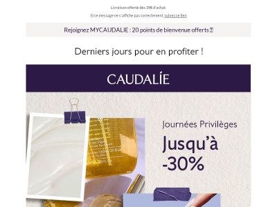 Dernière chance ⏰ Journées Privilèges