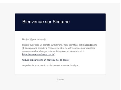 Votre compte sur Simrane a été créé