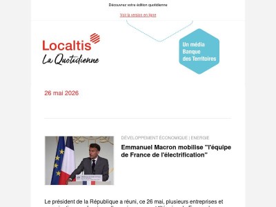 Actualités Localtis du mercredi 27 mai 2026