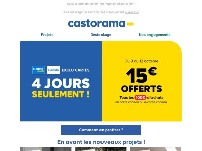 Profitez de 15€ offerts tous les 100€ d’achats !