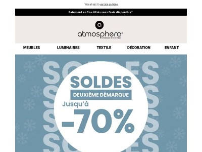 2ÈME DÉMARQUE : jusqu'à -70% sur une sélection⚡