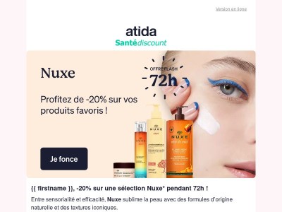 ✨ Offre Flah Nuxe : -20% pendant 72h !