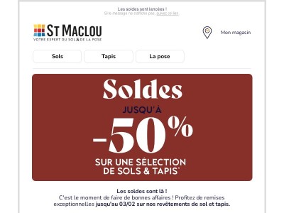 Jusqu'à -50% sur une sélection de sols & tapis* 😍