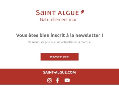 "Saint Algue - Confirmation inscription newsletter"