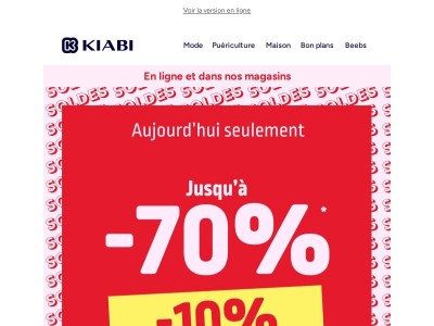 Aujourd'hui : -10% en plus sur les SOLDES 💥