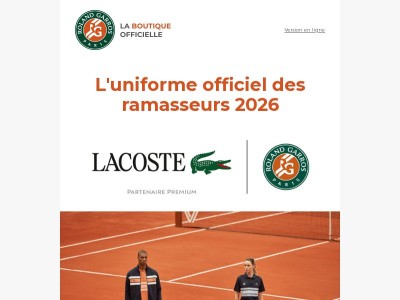 Ramasseurs 2026 : une nouvelle tenue pour accompagner chaque échange sur court.