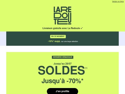 Soldes Lingerie |  -10% supp. sur une large sélection 