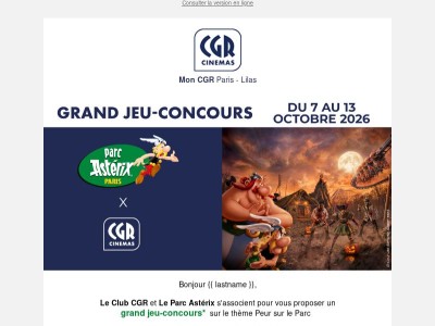 Club CGR x Parc Astérix : découvrez notre jeu concours