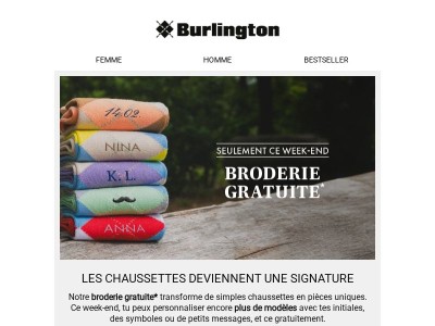 Offre spéciale week-end : broderie gratuite🧦