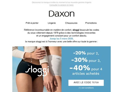 Sloggi : l’innovation du confort + une offre irrésistible