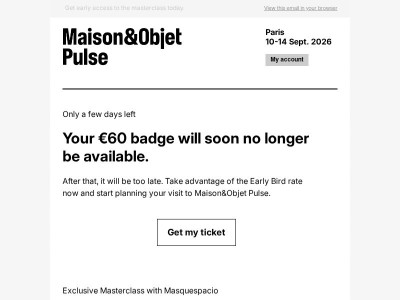 Discover the Masquespacio experience: order your badge today