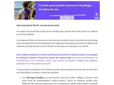 Former pour porter secours à la plage ou dans la rue.