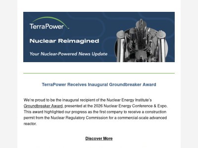 🏆 TerraPower Recognized for Driving Commercial Progress
