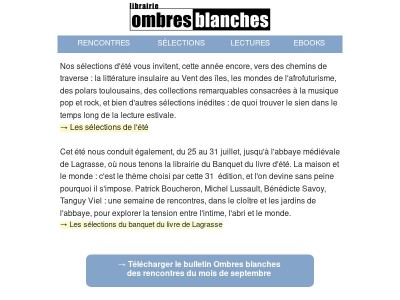 Chemins de traverse, l'été 2026 à la librairie Ombres blanches