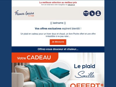 Votre plaid OFFERT !