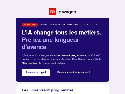 5 nouveaux programmes IA, Cloud, Cyber