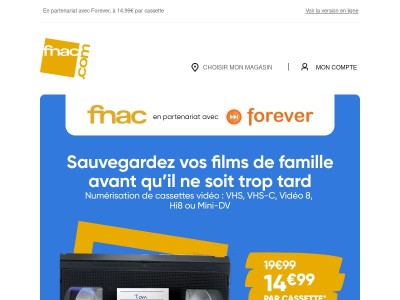 Fnac Numérisation | Sauvegardez vos cassettes vidéo