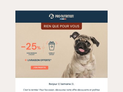Rien que pour vous : -25 % + un gobelet offert 🎁
