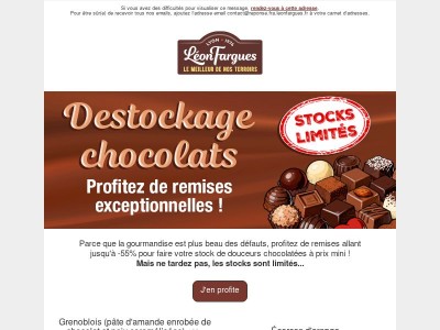 🚨 Jusqu'à -65% de remise sur une sélection de chocolats