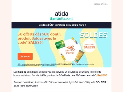 ⏱️ 5€ offerts en plus de vos pépites Soldes !