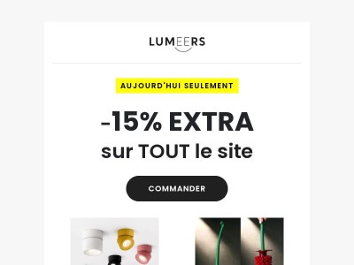 -15% EXTRA 🚨 Jusqu'à minuit seulement