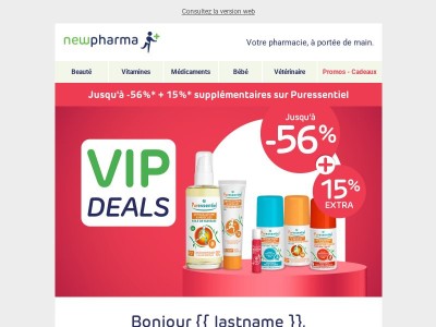 Jusqu’à -56% + 15% en plus aujourd’hui, pour vos essentiels d’été