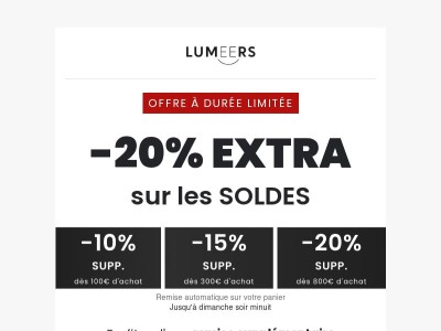 20% EXTRA en durée limité