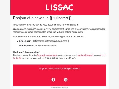 Votre compte client Lissac.fr