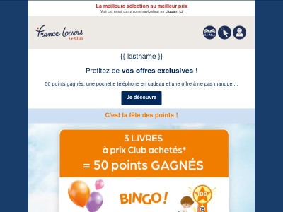 50 points Club pour vous !