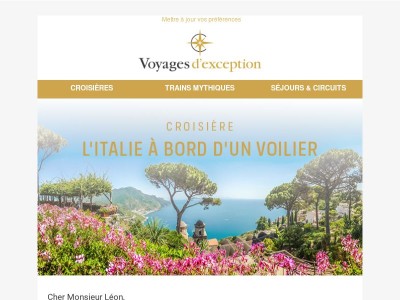 Croisière voilier en Italie (septembre 2027)