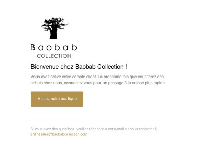 Confirmation du compte client