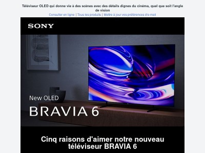Nouveauté : BRAVIA 6, noir OLED absolu