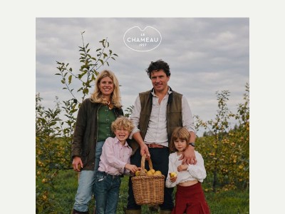 Récolte de pommes en famille