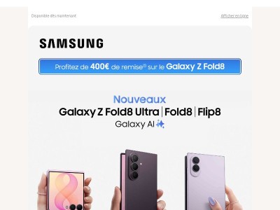 400€ de remise sur Galaxy Z Fold8
